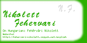 nikolett fehervari business card