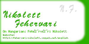 nikolett fehervari business card